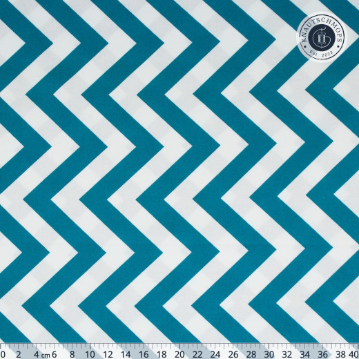 Moda Baumwollstoff Half Moon Modern - Zig Zags Aqua